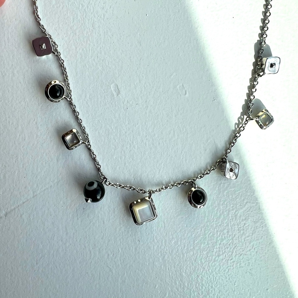 Kendra Scott Gemma Silver Strand Necklace in Neutral Mix